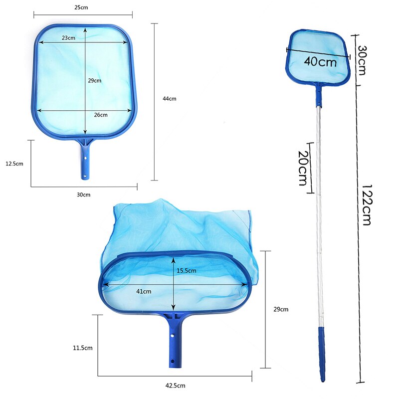 Blue Pool Cleaning Net Tool Salvage Net Mesh Pool Skimmer Leaf Catcher Bag Swimming Pool Cleaner Accessories