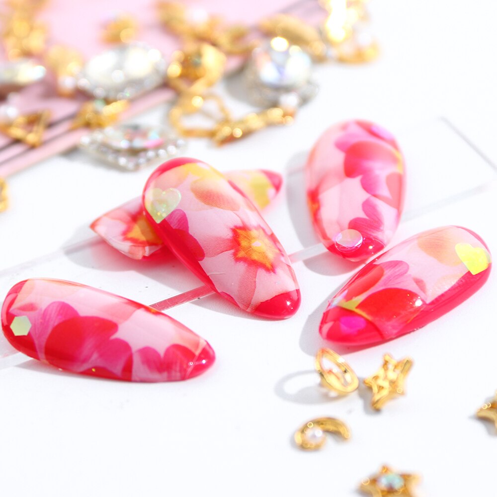 100 stk/pakke negle klistermærker sæt blomster fjer tegneserie blandede designs vandoverførsel klistermærker nail art indretning skydere lastz 134-233