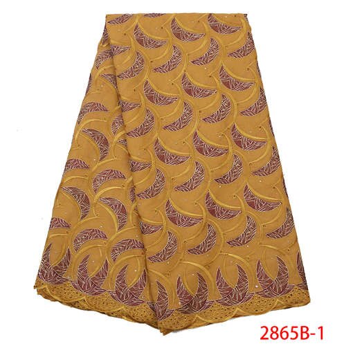 Swiss Voile Lace Fabric Top African Dry Lace Fabric  Swiss Voile Lace In Switzerland with Stones KS2865B-6: Picture 1
