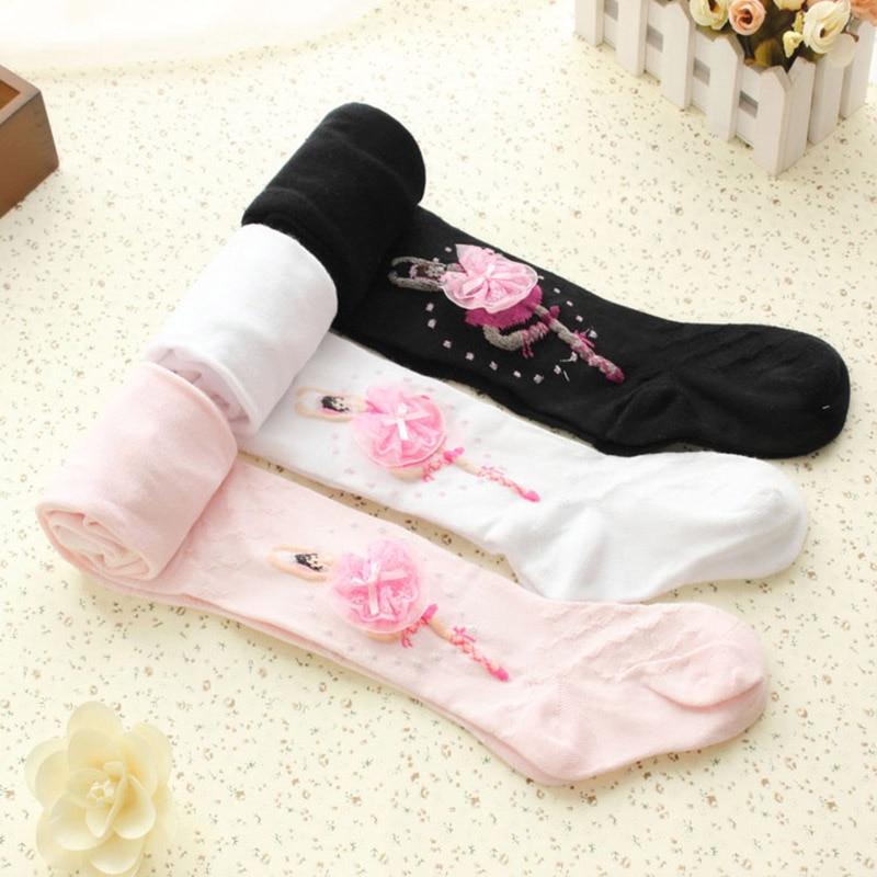 Cotton Tights For Girls Cute White Princess Dance Children Pantyhose Ballet Girls Tights Elastic Baby Girl Stockings For 1-9 Yrs