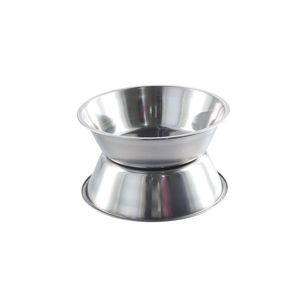 Gamelle de grande capacité en acier inoxydable antirouille pour animaux de compagnie, bols de mangeoire à eau pour chat, récipient de nourriture pour animaux de compagnie argenté, fournitures pour chaton
