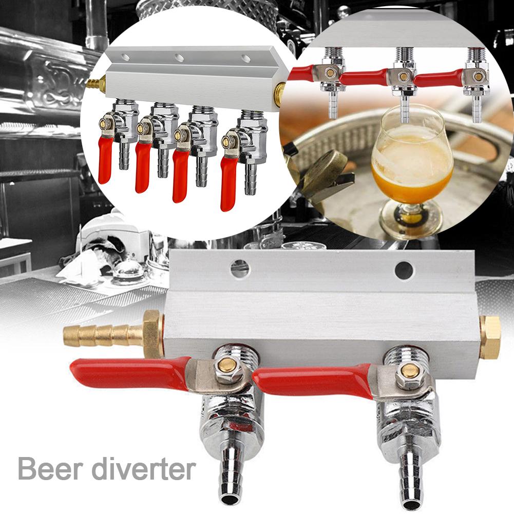 2/3/4 Ways CO2 Splitter Gas Distribution Home Brewing Draft Beer Block Manifold by using a single CO2 tank for multiple kegs.