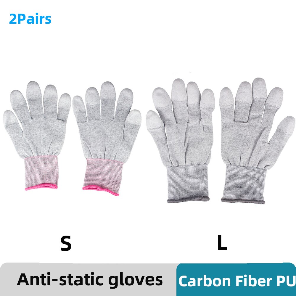 Handy Reparatur Carbon Faser Handschuhe PU Isolierung Beschichtung Finger Anti Statische Handschuhe ESD Elektronische WorkingTablets Fix Werkzeuge: YCN3-2Pairs S L