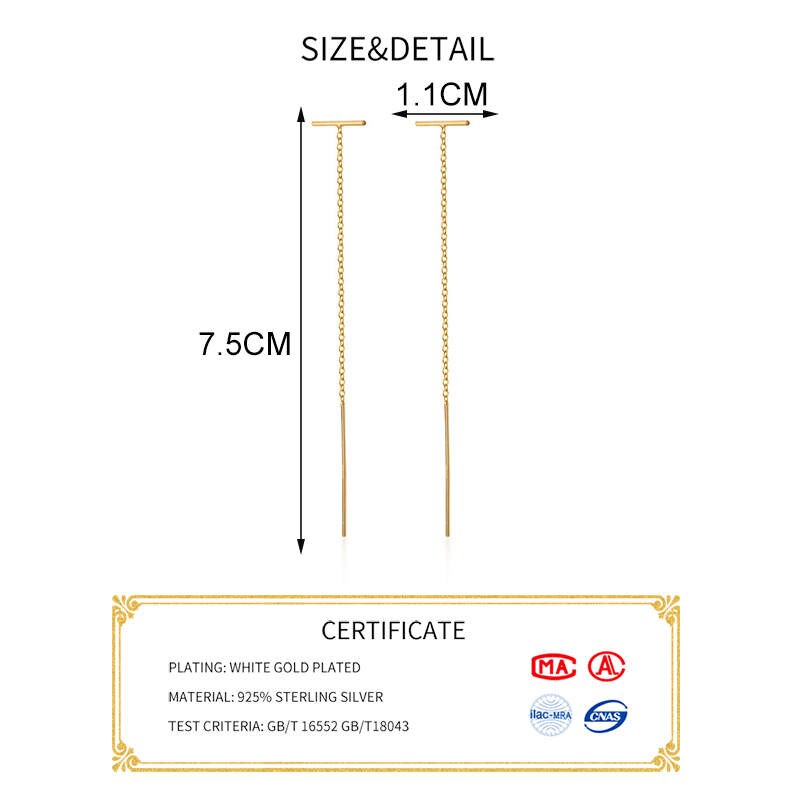 INZATT Echt 925 Sterling Silber Kette Quaste Zucht Ohrringe Frauen Edlen Schmuck Party minimalistisch Netter Zubehör