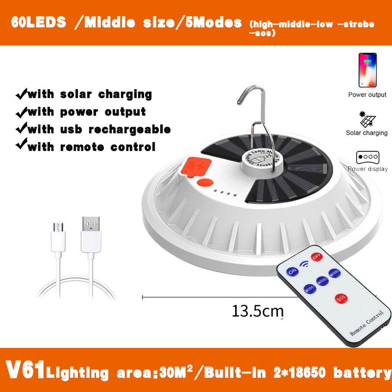 300W USB Rechargeable LED Bulb Lamp Remote Control Solar Charge Lantern Portable Emergency Night Market Light For Camping Home: Package  C