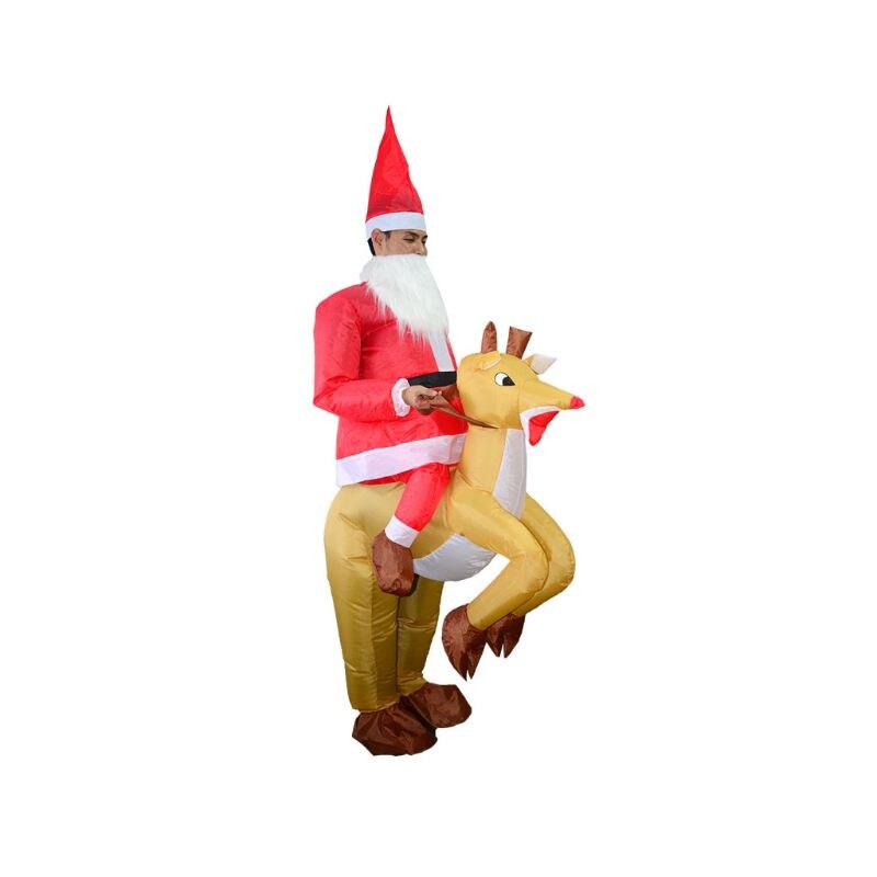 Costume gonflable de noël Santa équitation cerf adulte pour accessoire de jeu de rôle