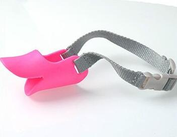 Dog Muzzle Silicone Cute Duck Mouth Mask Muzzle Bark Bite Stop Small Dog Anti-bite Masks For Dog Products Pets Accessories GYH: Pink / S