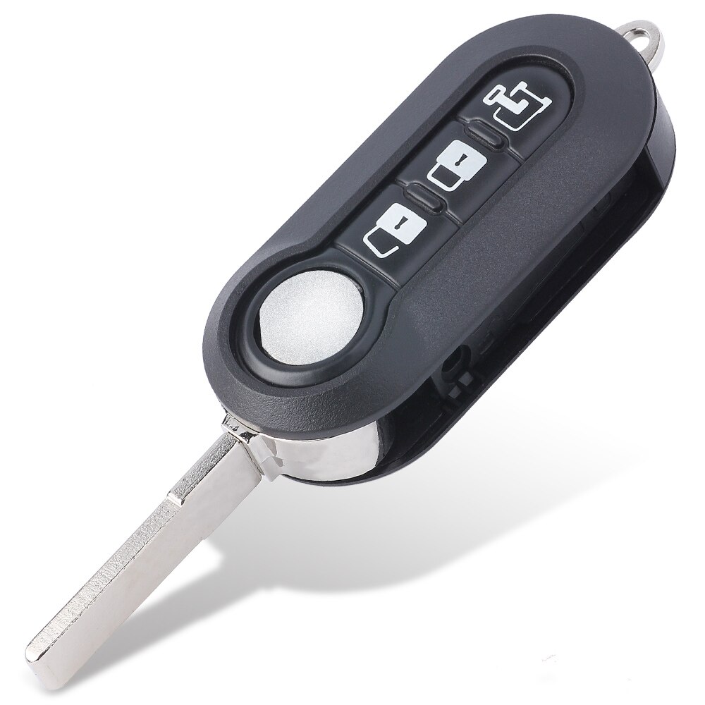 Keyecu Flip Remote Key Case Shell Voor Fiat 500L Mpv Ducato, Voor Citroen Jumper, Voor Peugeot Boxer, fob 3 Button - P/N: RX2TRF198