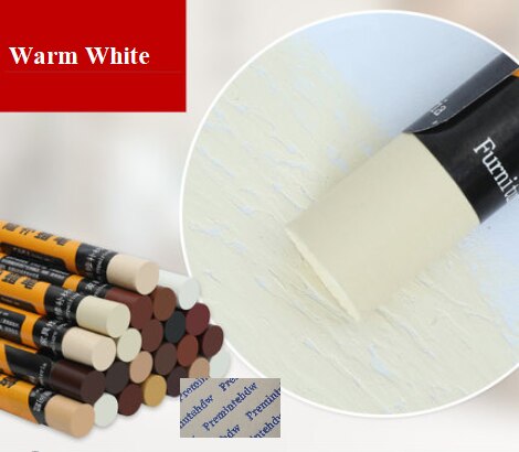 4 Teile/los Dia.12 * L97mm Möbel Kreide Holz Reparatur Wachs Füllstoff Schrank berühren hoch Kitt Farbe Stock: warm Weiß