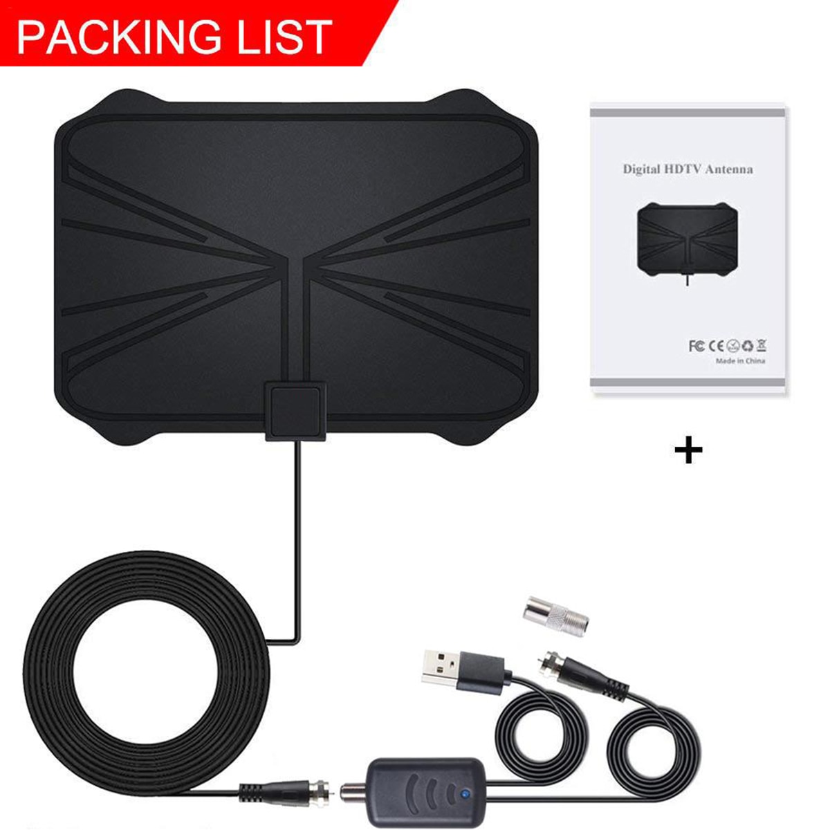 4K 1080P HDTV STB TV Antenna With Amplified Boost HD Digital Indoor TV Antennas 25dBi High Gain With 65-100 Miles Range​
