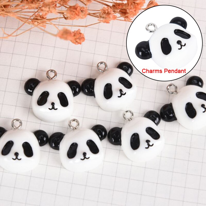 20 stücke Emails Cartoon Panda Charms DIY Handgemachte Haar Armband Halskette Ohrring Schmuck Zubehör Anhänger Material