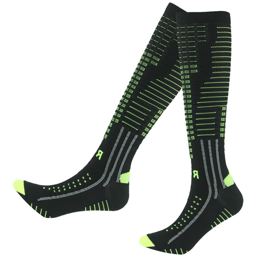 RANDY SONNE Kompression Socken 40cm Knie Hohe Sport Verwenden Laufen Wandern Klettern Basketball Männer Frauen Socken 1 Paar: Green / S
