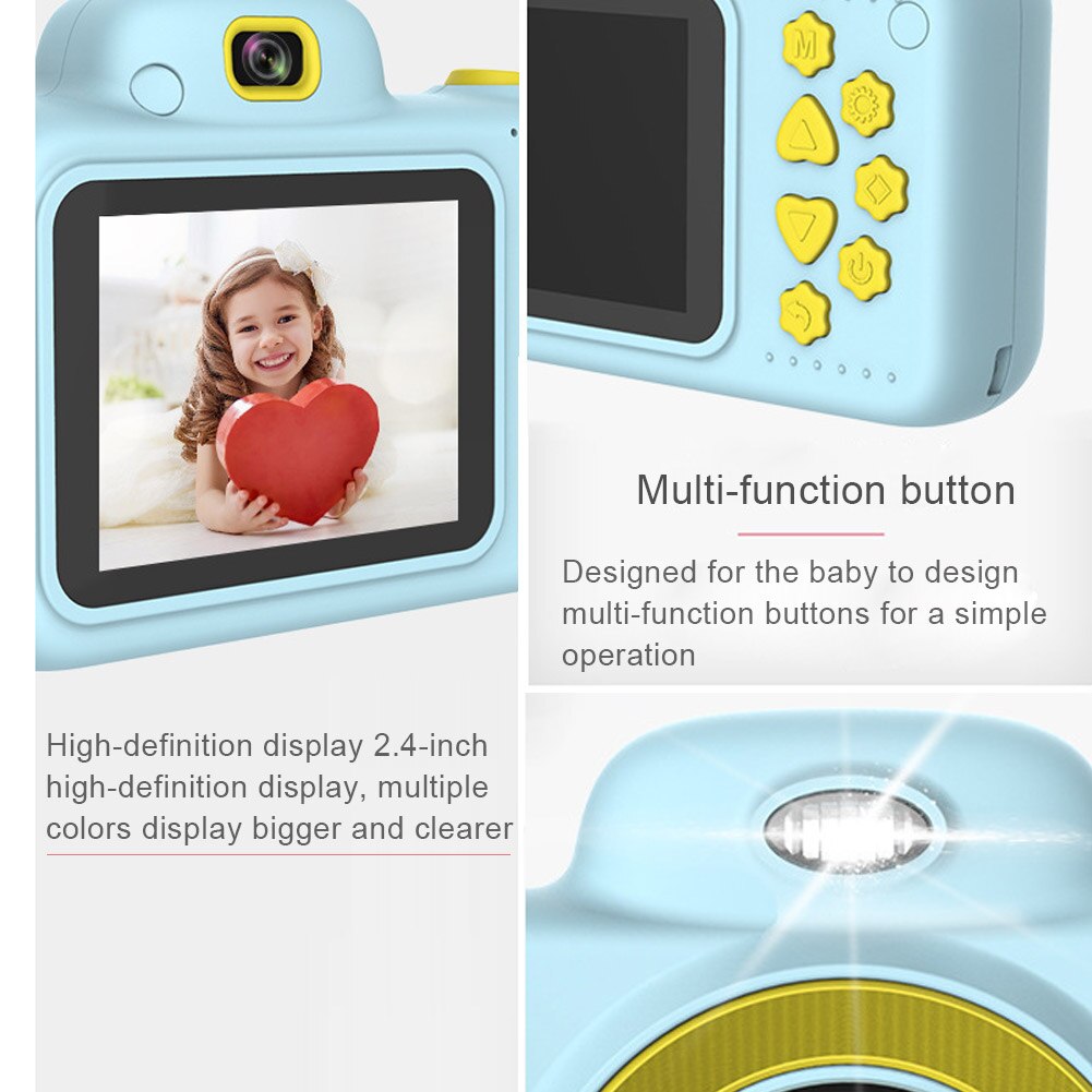 2.4 Inch Screen Kids Camera Cute Cartoon Digital Cameras Camcorder High Definition Children