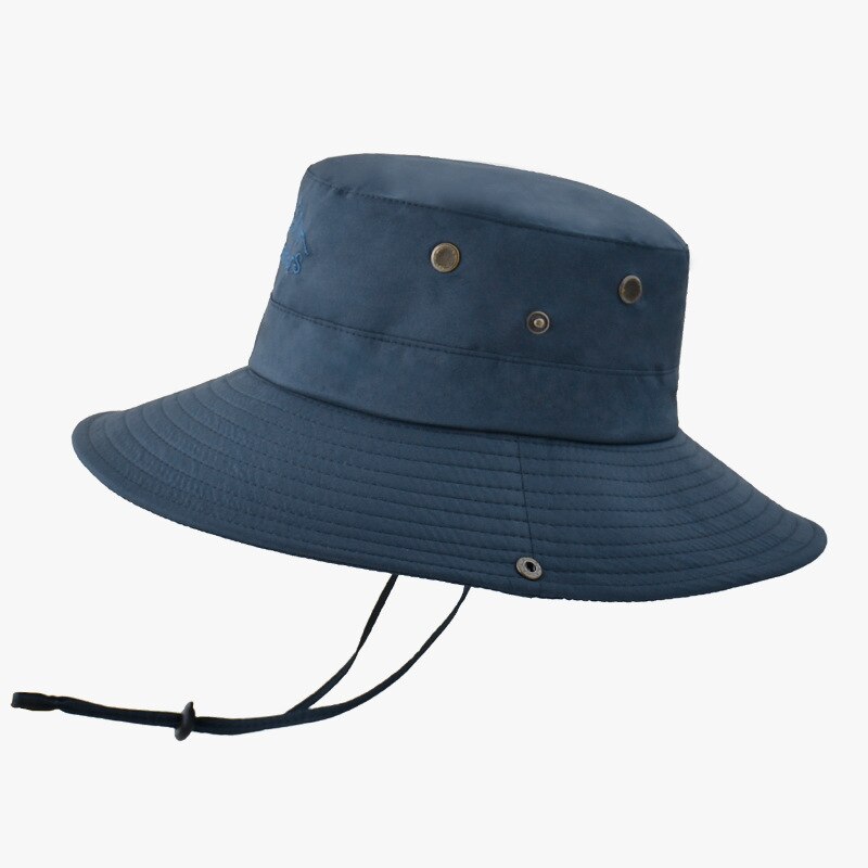 Sombrero de cubo sólido para mujer y hombre, visera de viaje, sombrero para el sol, pareja, trueno, ala ancha, protección UV, visera al aire libre, pesca, novedad: navy