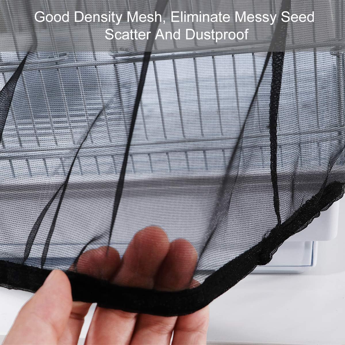 Mesh Bird Cage Shell Skirt Net Elastic Catcher Guards Parrot Bird Cage Net Dust Breathable Fabric Mesh Easy Clean Accessories