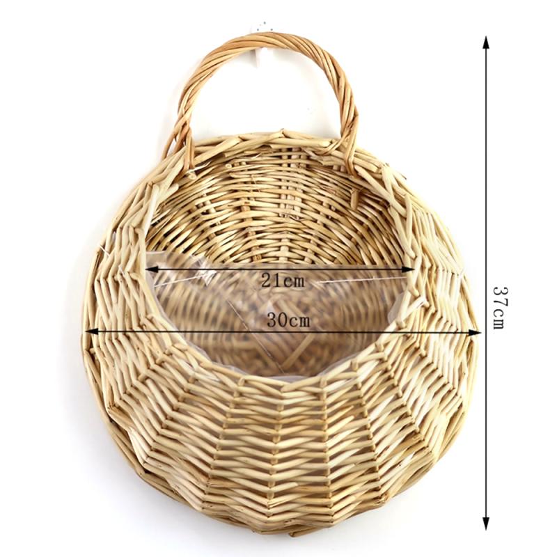 Jardinière fleur tenture murale osier rotin panier intérieur plantes support vigne Pot mural plante panier jardin décoration murale: Big Khaki