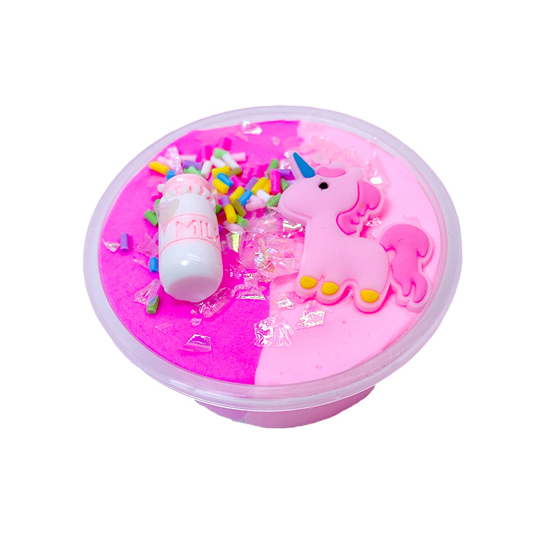 60Ml Eenhoorn Bladerdeeg Slime Plastic Klei Lichte Klei Kleurrijke Modellering Polymeer Klei Zand Pluizige Licht Plasticine Gum Voor Handgemaakte speelgoed: rose pink