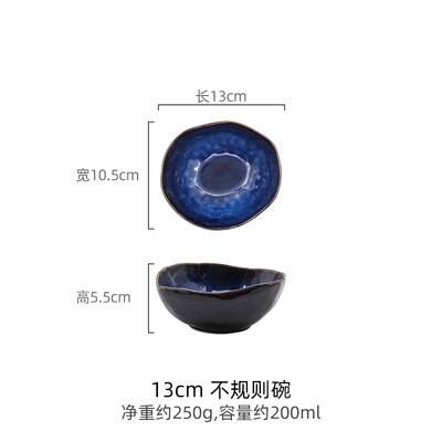 Europeu porcelana profunda tigela irregular tigela criativa utensílios de mesa irregular tigela pratos conjunto tigela de macarrão: S
