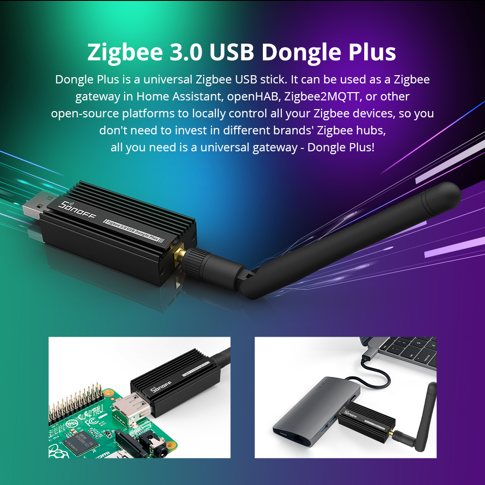SONOFF ZB Dongle-E Zigbee 3.0 Dongle uniwersalny analizator bramek w interfejsze USB Zigbee2MQTT przechwytywanie Stick Zigbee antena routera