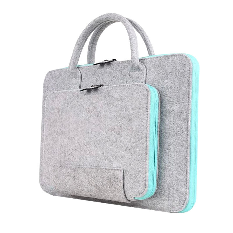 Laptop Bag 17.3" Wool Felt Laptop Bag Handbag 11 13 14 15.6" for MacBook Pro 16.1 for Lenovo Dell HP Asus Computer Bag Men Women