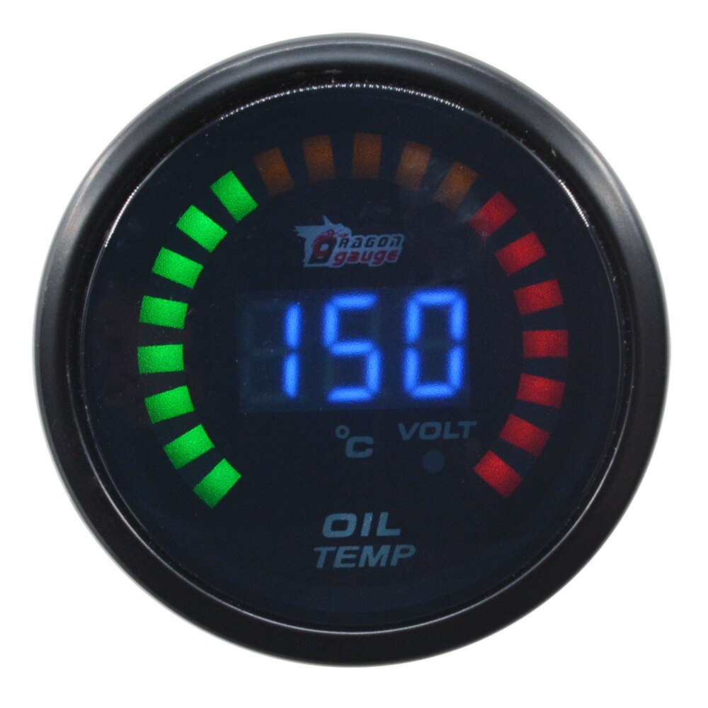 Dragon gauge 2"(52mm) Sunglasses LED digital auto motive Oil temp gauge and volt gauge temperature meter