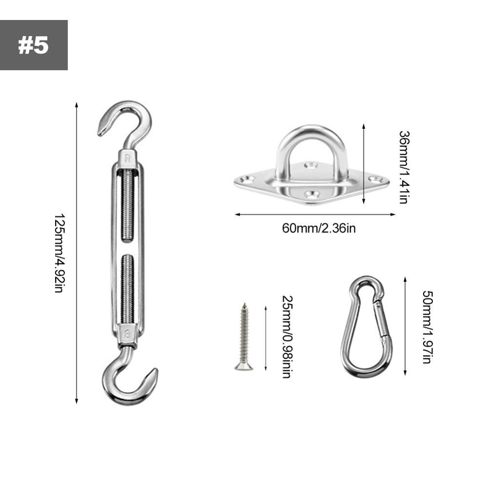 Stainless Steel Awning Fixing Accessories Diamond Door Buckle Spring Four Corner Shade Sail Accessories Spring buckle: A