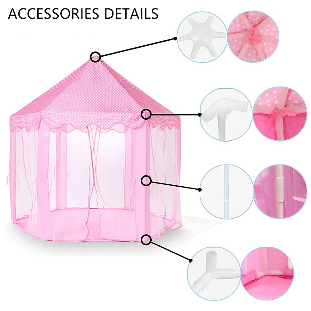 freundlicher Prinzessin Rosa Schloss Zelte Tragbare Jungen Mädchen drinnen draussen Garten Klapp Spielen Zelt Hütte freundlicher Bälle Schwimmbad Spielhaus