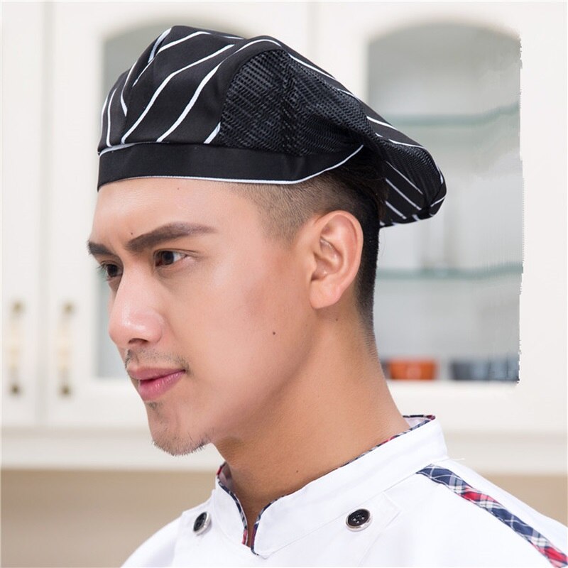 Chef Hats Cafe Bar Waiter Beret Restaurant Hotel Work Wear Kitchen Cook Baking Cap Men Women Working Cap Breathable Mesh 56-58cm: 3
