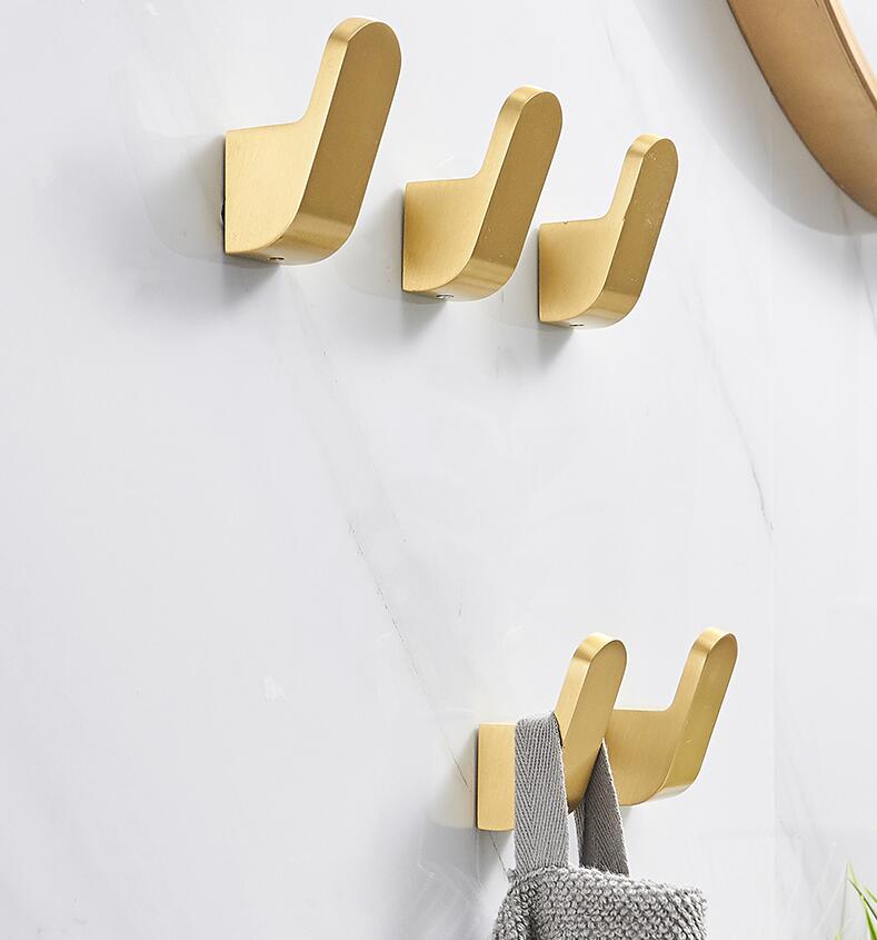 Witte Badkamer Robe Haken Ruimte Aluminium Haken Voor Opknoping Kleding Haak Deur Muur Enkele Haken Badkamer Accessoires Handdoek Haak