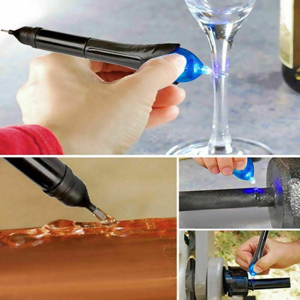 5 Second Quick Fix Liquid Glue Pen Uv Light Repair Tool With Glue Super Powered Liquid Plastic Welding Compound Office Supplies