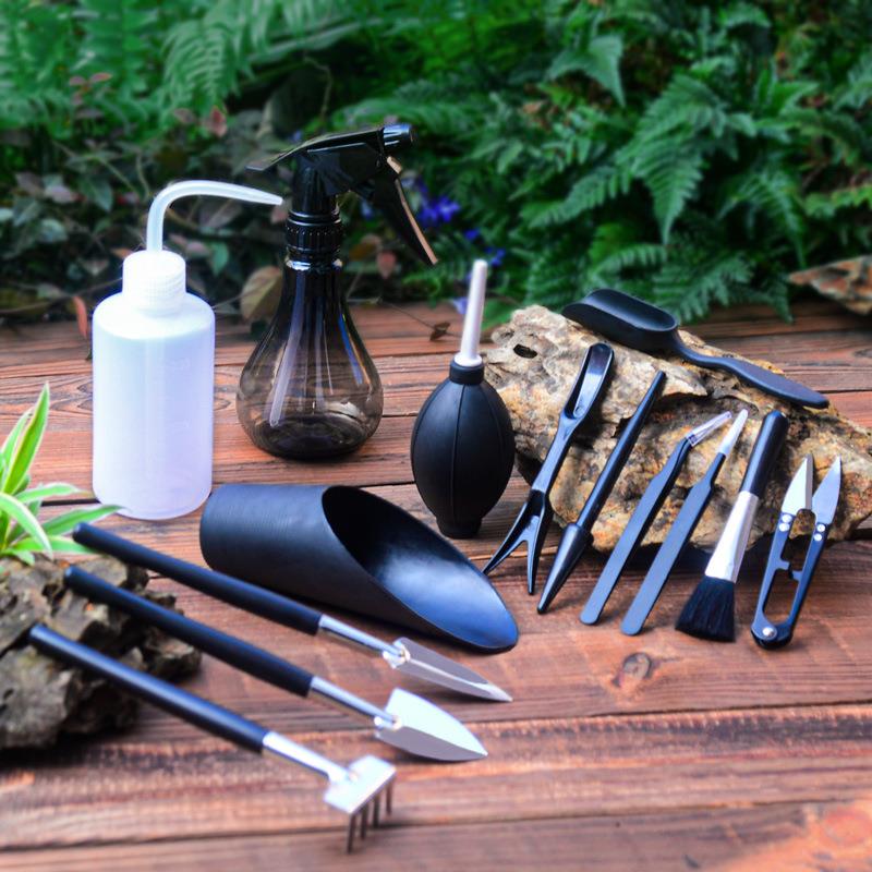 14/15pcs Garden Planter Kit Succulent Plants Tools Mini Garden Hand Tools Set Indoor Bonsai Miniature Transplant Seedling Tool