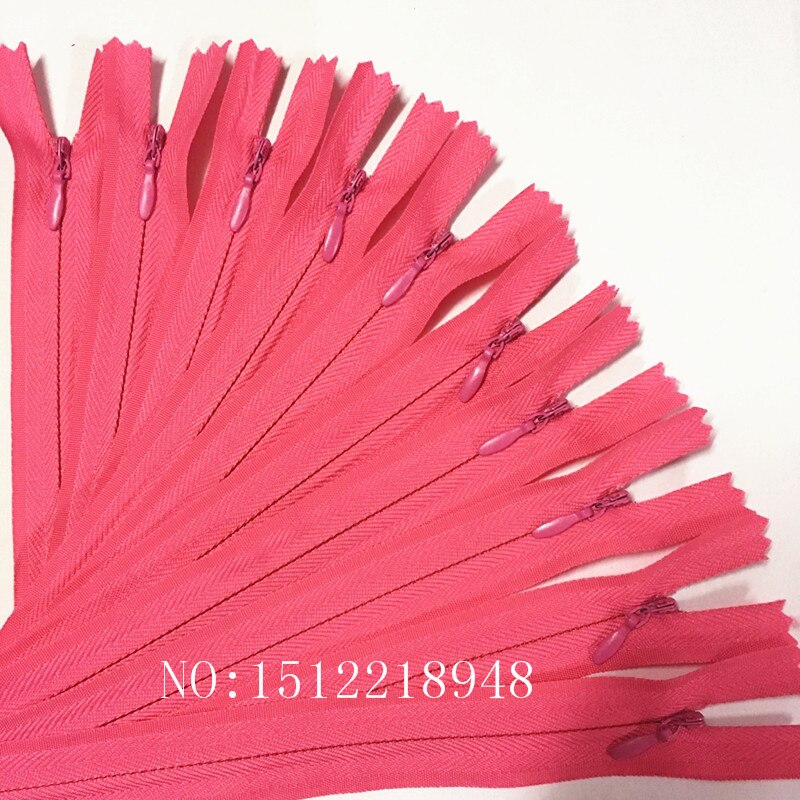 50 stücke Bunte Nylon 3 # Geschlossenen Ende Unsichtbaren Reiß 12 zoll (30cm) schneider Nähen Handwerk 20 Farbe: Rose