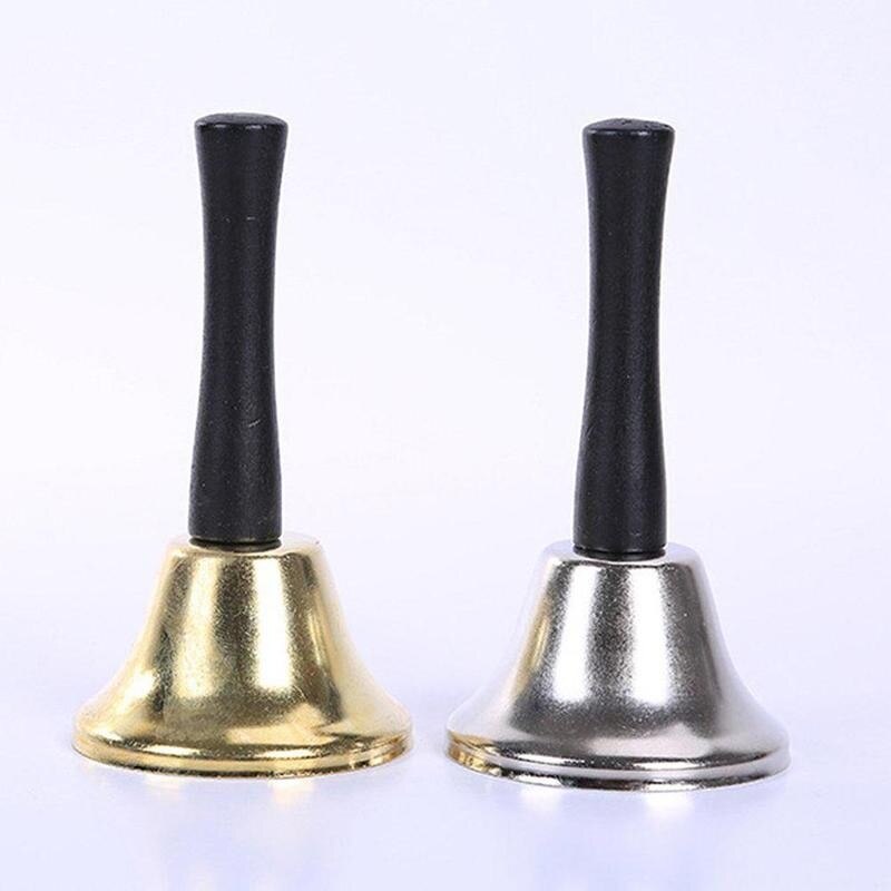 1Pcs Metalen Hand Bel Met Houten Handvat Kerstman Merry Jingle Party Decor Hand Rammelaar Bel Bells Kerst Metalen celebra H2N9