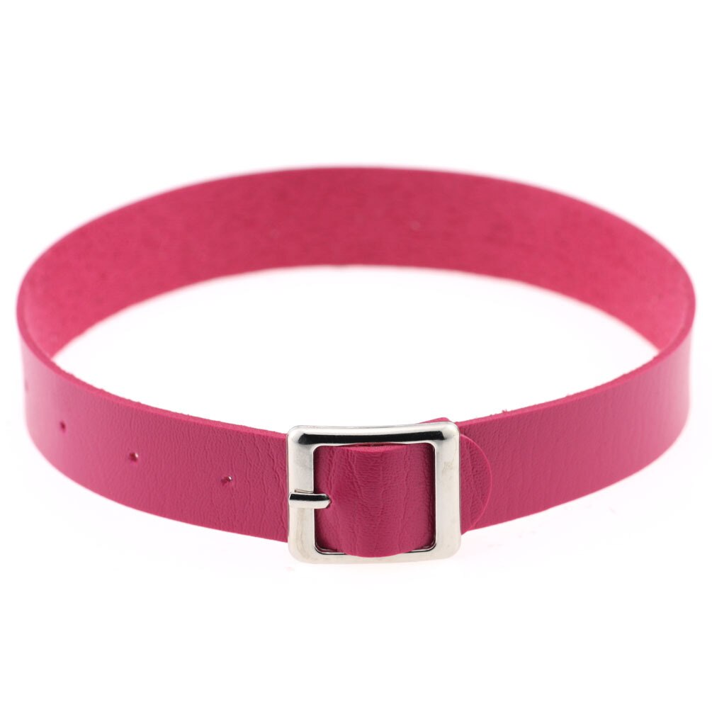 Punk Rock collana in pelle PU gotica cuore tondo Spike rivetto colletto con borchie girocollo collana a catena regalo fatto a mano gioielli per il corpo: 18