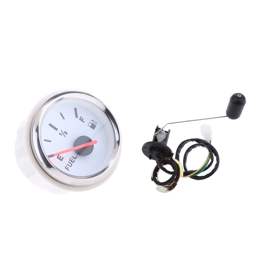 2 inch 52mm Marine Dash Mounted Fuel Lever Gauge & Sensor - E-1/2-F Indicating Range (33 to 240ohm)