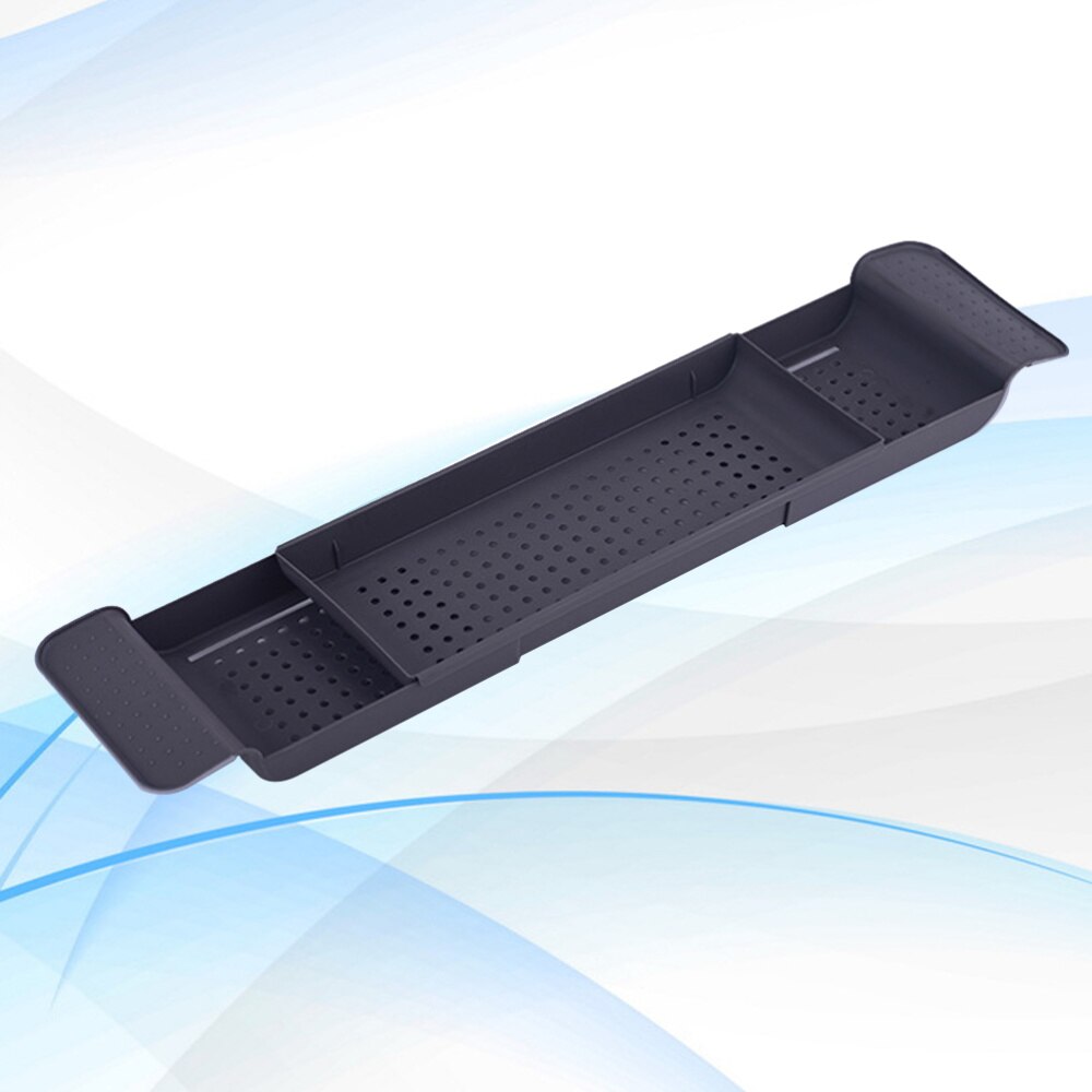 Drain Scalable Bathtub Tray Hollow Out Shower Organizer Plastic Storage Rack For Bathroom Toilet Dark Grey Organizador