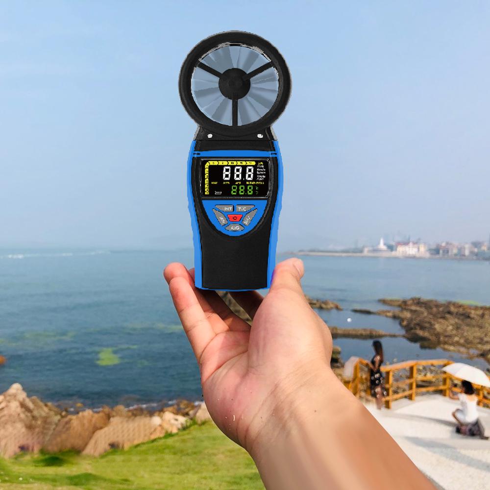 Holdpeak HP-8805 pantalla a Color, Anemómetro Digital de alta clase, medidor de velocidad del viento para medir la velocidad del viento, temperatura