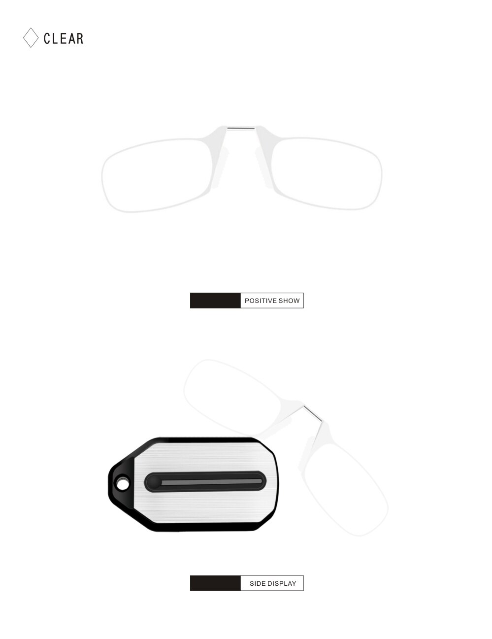 Mini Neusclip op Leesglas Mannen voor Vrouwen Randloze Draagbare Vergrootglas Verziend Bril Brillen Dames: Clear / +150