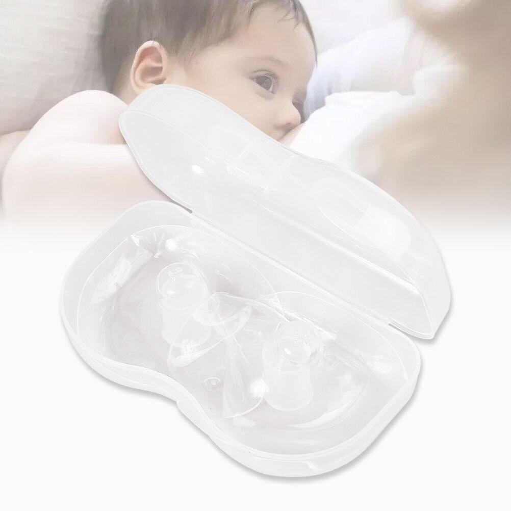 2pcs Semicircle Silicone Shield Cover Set Breastfeeding Nursing Shield Protector with Dust-Proof Carrying Case: Default Title