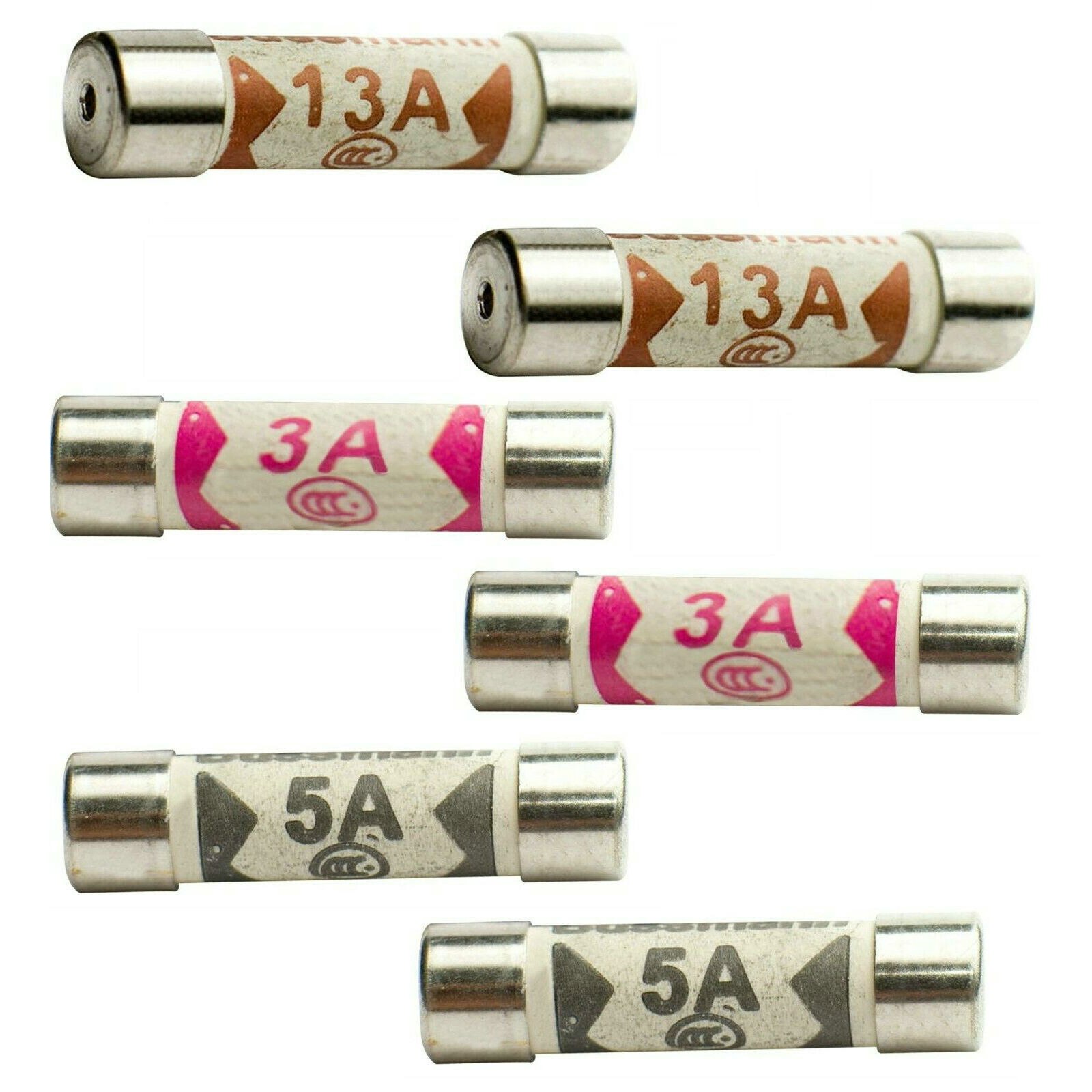 5 PSC 3/5/10/13AMP Domestic Fuses Plug Top Household Mains 13A Fuse Cartridge Fuse for Household Appliances Fittings