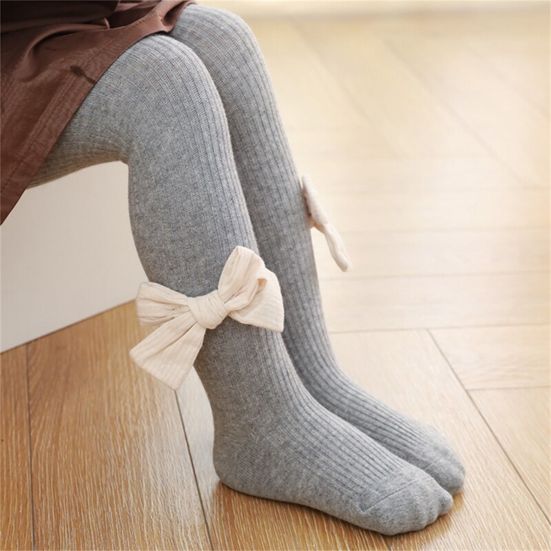 0-4y outono inverno kawaii adorável bebê menina meia-calça collants tricô bowknot inferior malhas quentes calças leggings 5 cores