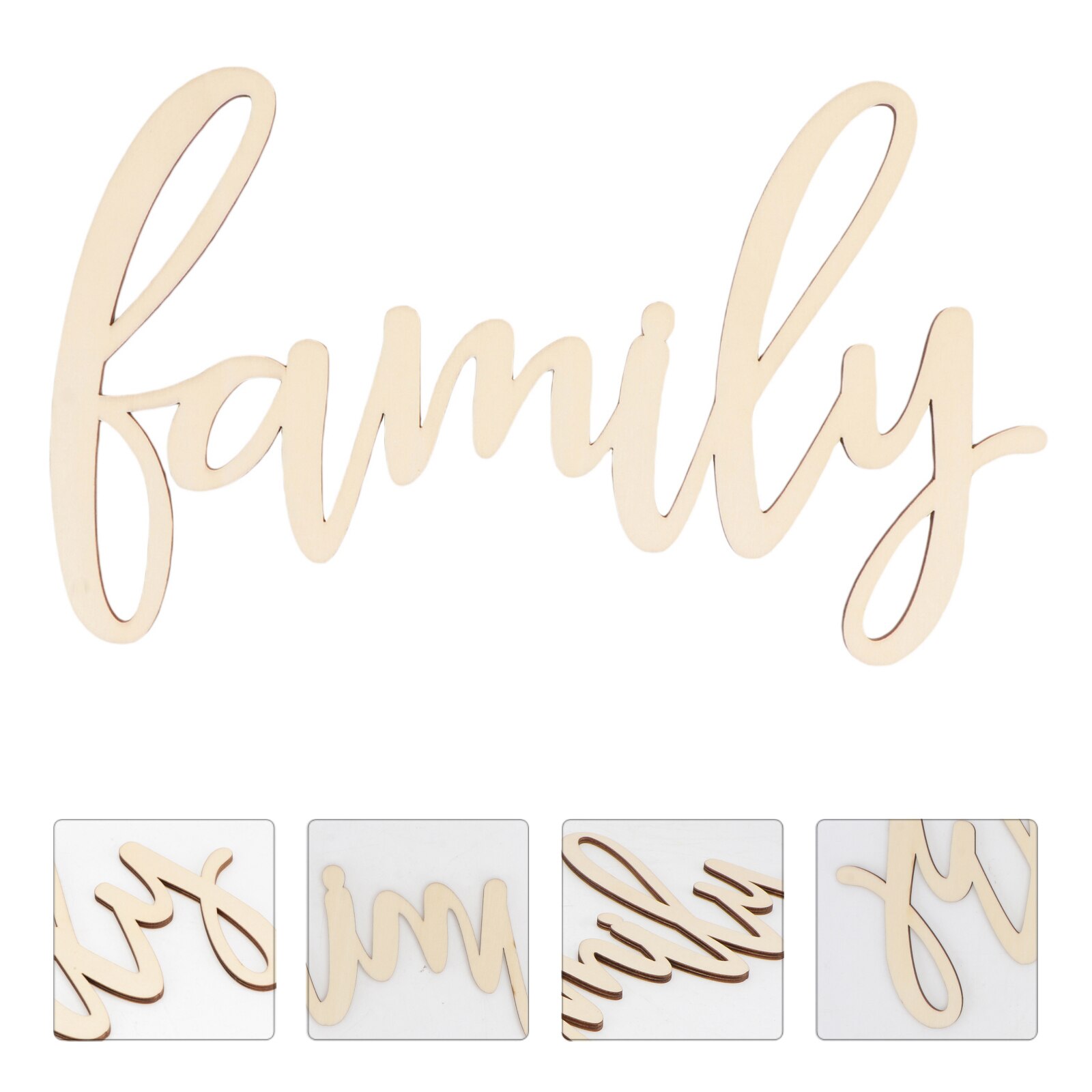 Family Wood Sign Home Décor Wall Art Unfinished 30.5x18x0.4cm