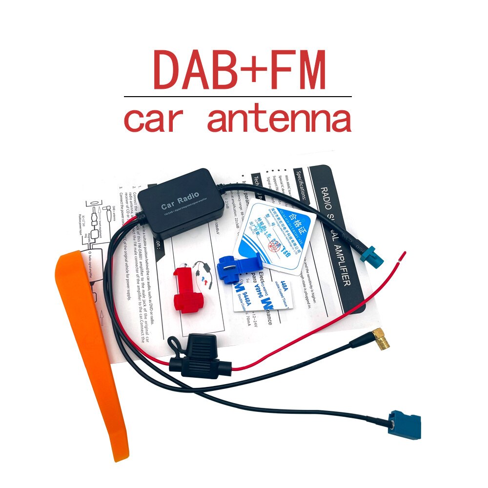 Drie In Een Dab + Fm Autoradio Antenne Fakra-Z Interface Auto Radio Signaal Versterker