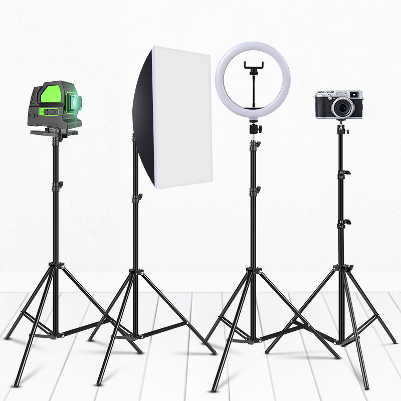Stojak na kij do selfie 1,1 m/1,6 m/2,0 m statyw fotograficzny stojaki oświetleniowe z 1/4 śrubą regulowany statyw oświetleniowy statyw fotograficzny