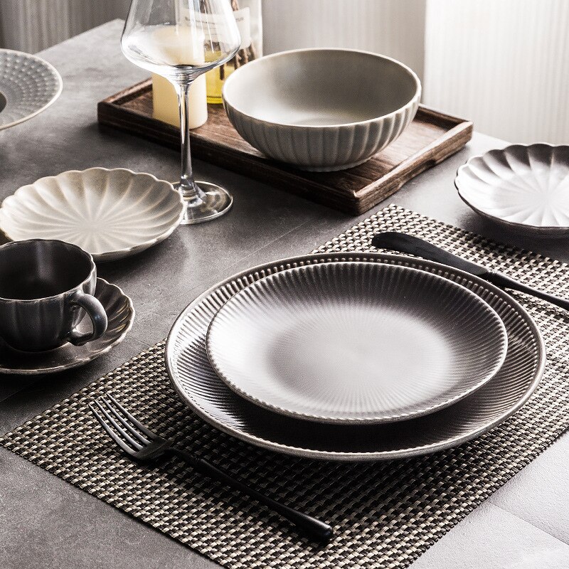 Vintage dishes Western dishes steak plate relief plate coffee cup dish dinnerware set plate