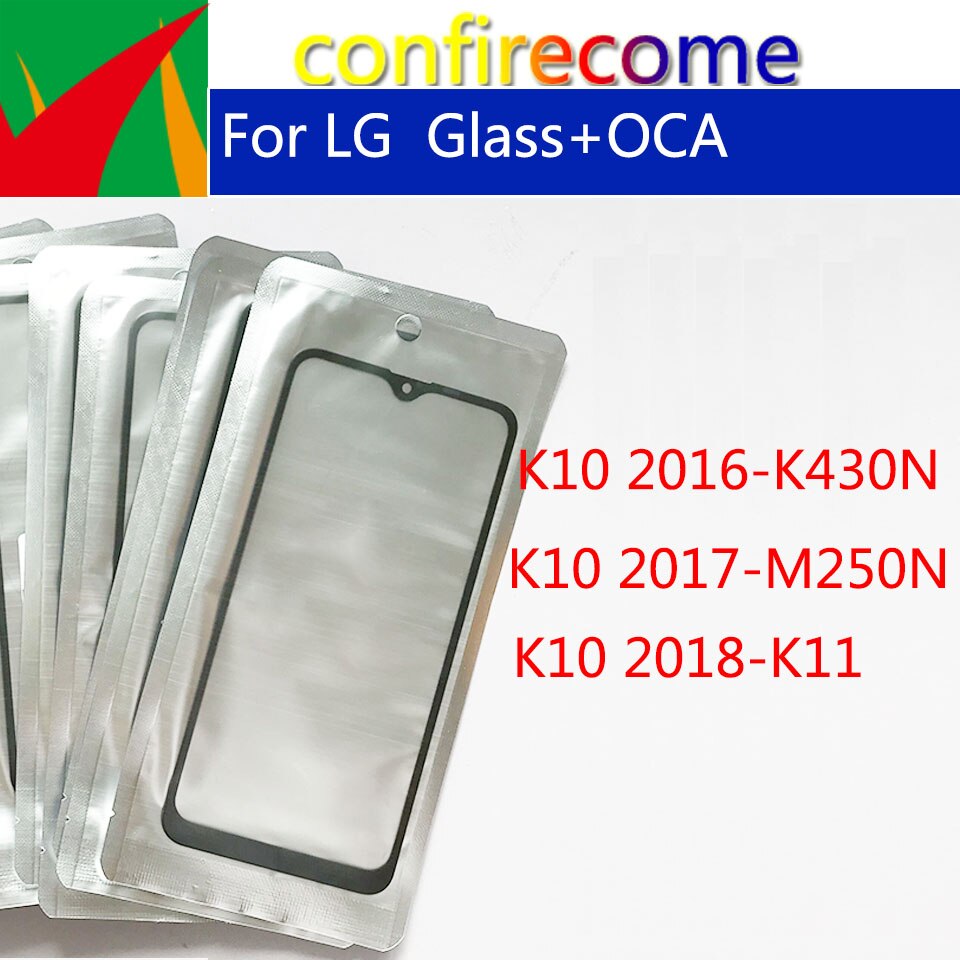 10Pcs\Lot For LG K10 Version K430n M250N K11 LCD Front Touch Screen Lens Glass With OCA Glue Replacement