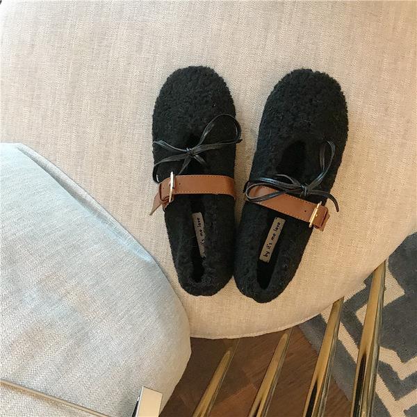 Tout-Match mocassin chaussures femmes mocassins fourrure décontracté femme baskets femmes talons bout rond bouche peu profonde automne mocassins hiver: 1 / 36