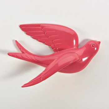 Muurstickers Swallow Home Decor Woonkamer Slaapkamer 3d Muurstickers Decoraties Ornamenten Hars Vogel Beeldje Standbeeld Op Muur: Red Large 2