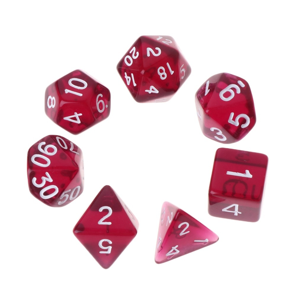 7 pçs/set dados poliédricos mulfacetados D4-D20 dungeons & dragon d & d rpg jogo poly