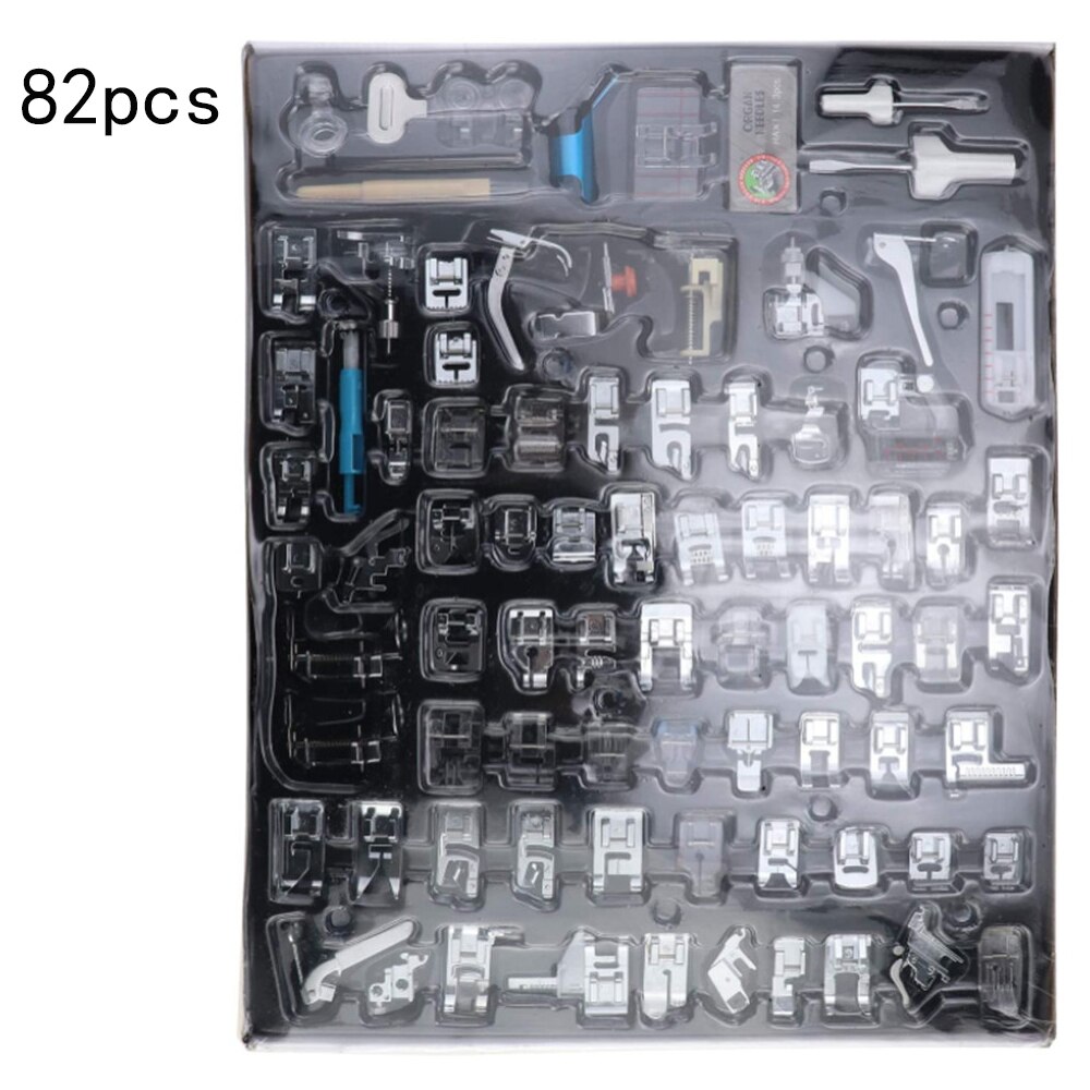 11-82pcs Sewing Machine Accessories Foot Presser Household Press Feet Set for Rolled Industrial Sewing Machine: 82pcs